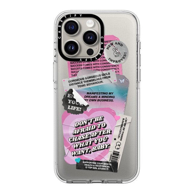 Top Girl Studio x CASETiFY iPhone 15 Pro Max ケース クリア クリア ケース MagSafe対応 ステッカー