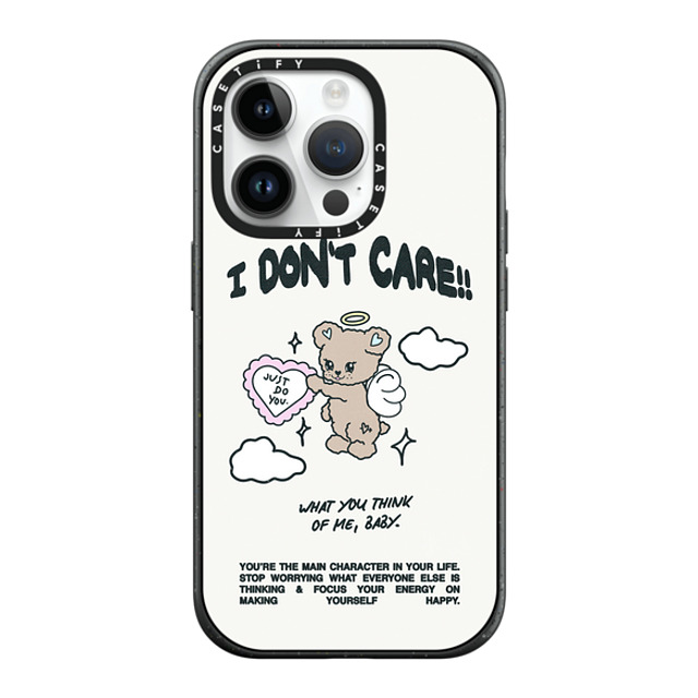 Top Girl Studio x CASETiFY iPhone 14 Pro ケース マットブラック インパクトケース MagSafe対応 Angel Bear