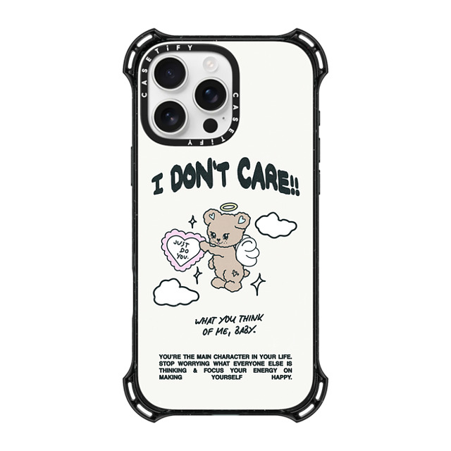 Top Girl Studio x CASETiFY iPhone 16 Pro Max ケース ブラック バウンスケース Angel Bear