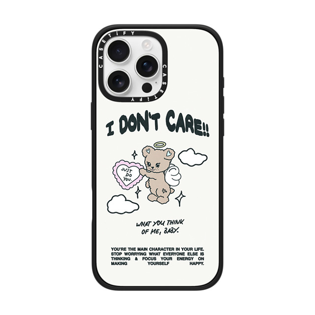 Top Girl Studio x CASETiFY iPhone 16 Pro Max ケース マットブラック インパクトケース MagSafe対応 Angel Bear