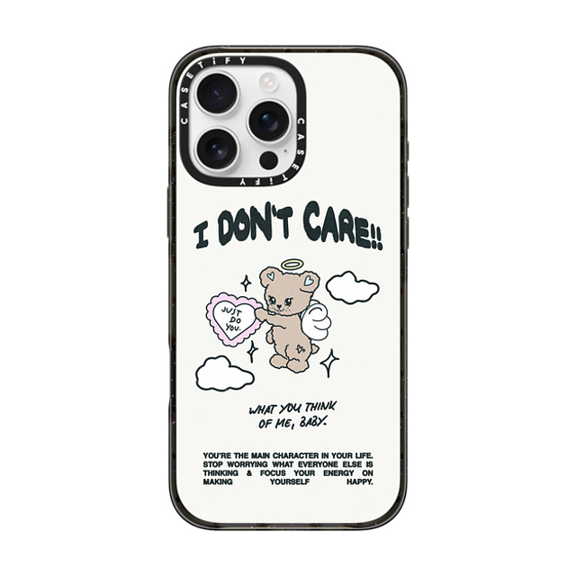 Top Girl Studio x CASETiFY iPhone 16 Pro Max ケース ブラック インパクトケース Angel Bear