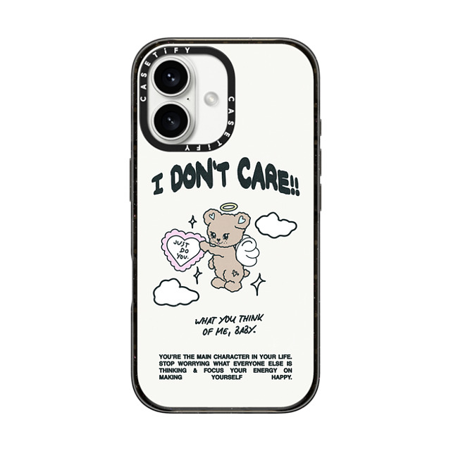 Top Girl Studio x CASETiFY iPhone 16 ケース ブラック インパクトケース MagSafe対応 Angel Bear