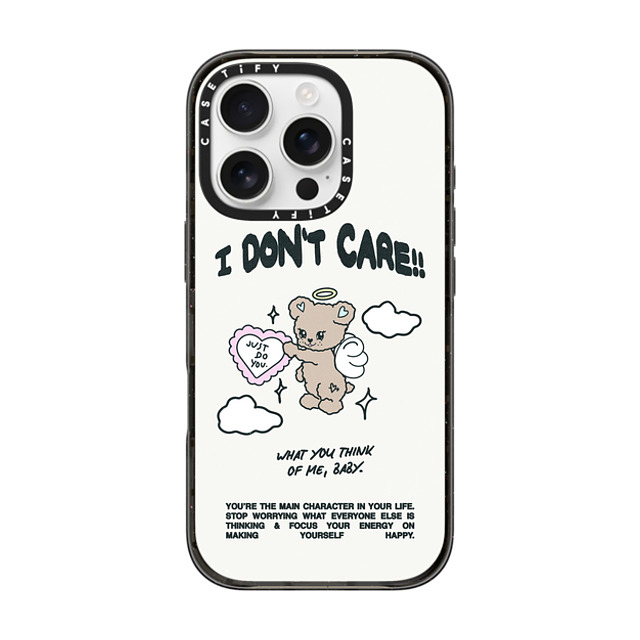 Top Girl Studio x CASETiFY iPhone 16 Pro ケース ブラック インパクトケース MagSafe対応 Angel Bear