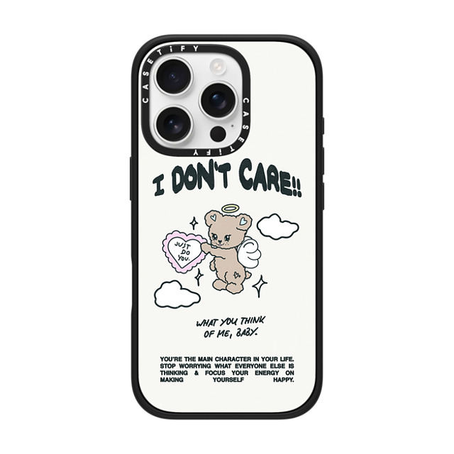 Top Girl Studio x CASETiFY iPhone 16 Pro ケース マットブラック インパクトケース Angel Bear