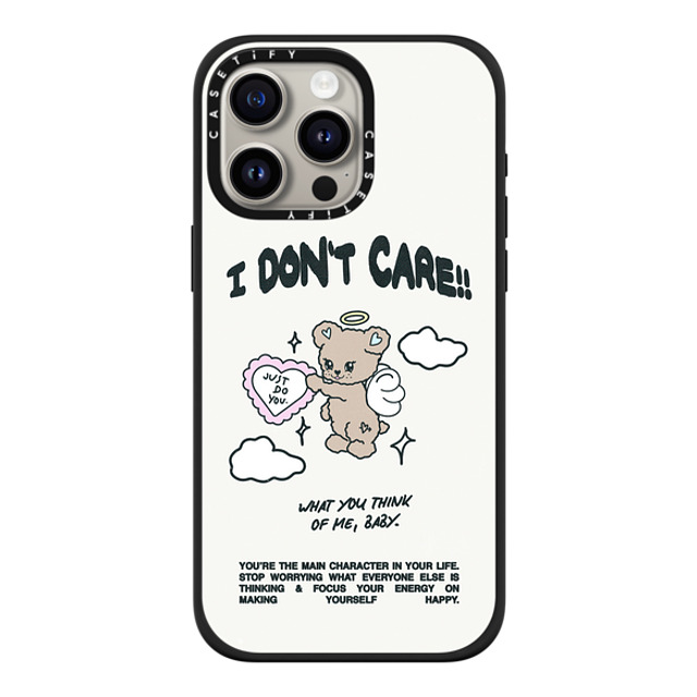 Top Girl Studio x CASETiFY iPhone 15 Pro Max ケース マットブラック インパクトケース MagSafe対応 Angel Bear