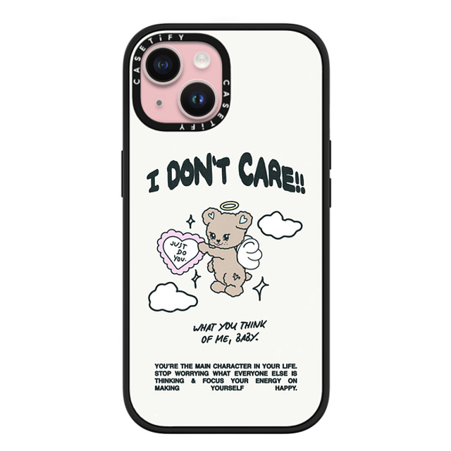 Top Girl Studio x CASETiFY iPhone 15 ケース マットブラック インパクトケース MagSafe対応 Angel Bear