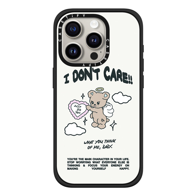 Top Girl Studio x CASETiFY iPhone 15 Pro ケース マットブラック インパクトケース MagSafe対応 Angel Bear