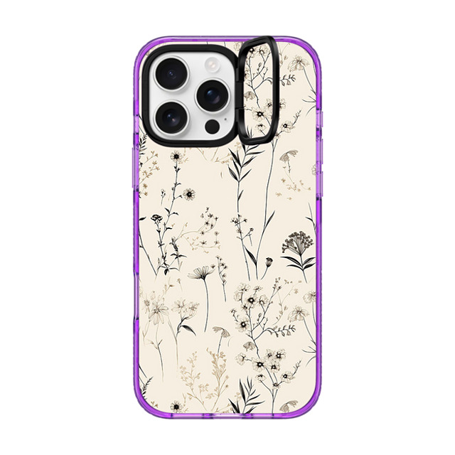 CASETiFY iPhone 16 Pro Max Case パープル インパクトリングスタンドケース MagSafe対応 Elegant Wild Flowers and Herbs Pattern 3 m a n d i e . k CASETiFY iPhone 16 Pro Max Case パープル インパクトリングスタンドケース MagSafe対応 Elegant Wild Flowers and Herbs Pattern 3 m a n d i e . k
