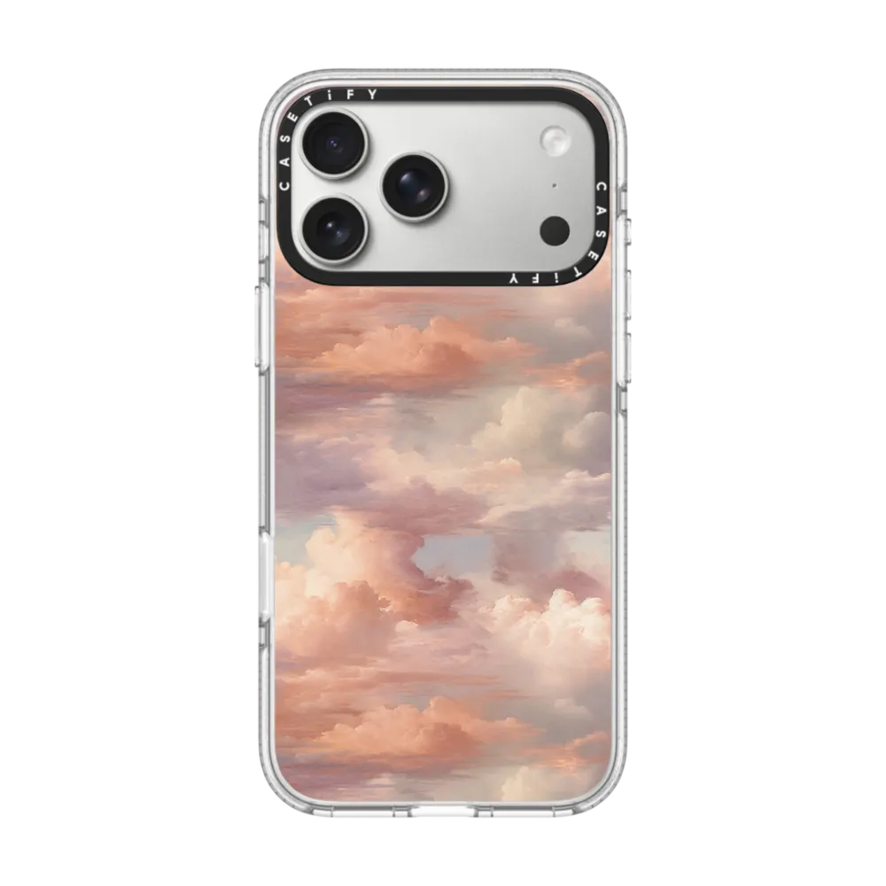 Impact Clear iPhone 17 Pro Max Case MagSafe Compatible - Oil Painting Dreamy Clouds Sunset Pattern 1
