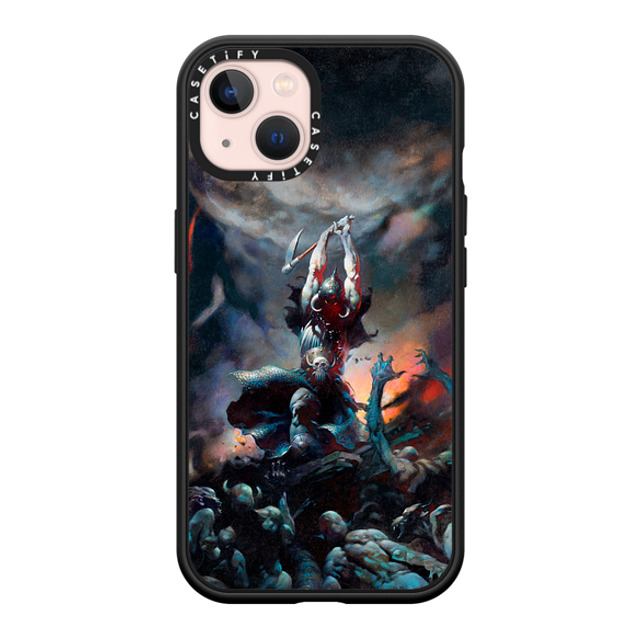 Frazetta Girls x CASETiFY iPhone 13 ケース マットブラック インパクトケース MagSafe対応 Death Dealer II by Frazetta Girls