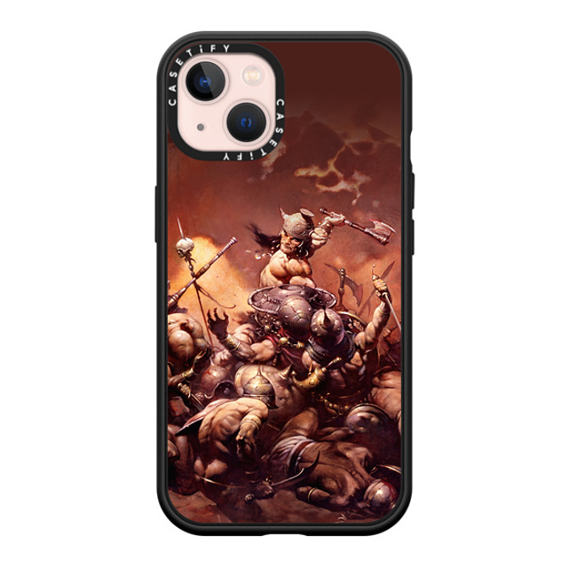 Frazetta Girls x CASETiFY iPhone 13 ケース マットブラック インパクトケース MagSafe対応 Conan The Destroyer by Frazetta Girls