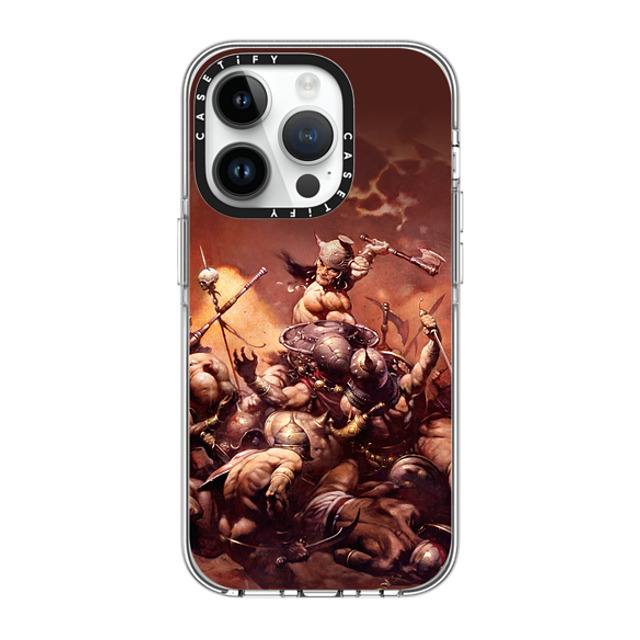 Frazetta Girls x CASETiFY iPhone 14 Pro ケース クリア クリア ケース MagSafe対応 Conan The Destroyer by Frazetta Girls