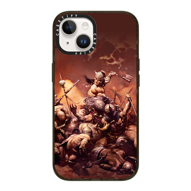 Frazetta Girls x CASETiFY iPhone 14 ケース ブラック インパクトケース MagSafe対応 Conan The Destroyer by Frazetta Girls