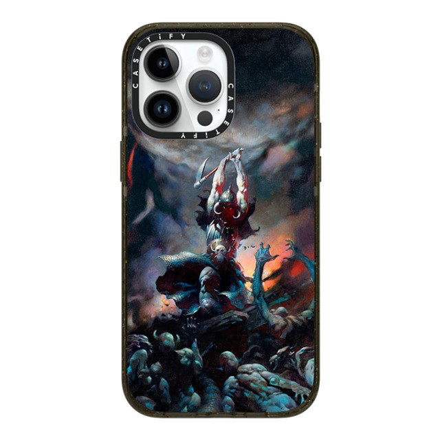 Frazetta Girls x CASETiFY iPhone 14 Pro Max ケース ブラック インパクトケース MagSafe対応 Death Dealer II by Frazetta Girls