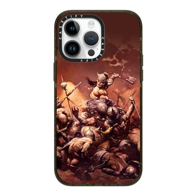 Frazetta Girls x CASETiFY iPhone 14 Pro Max ケース ブラック インパクトケース MagSafe対応 Conan The Destroyer by Frazetta Girls