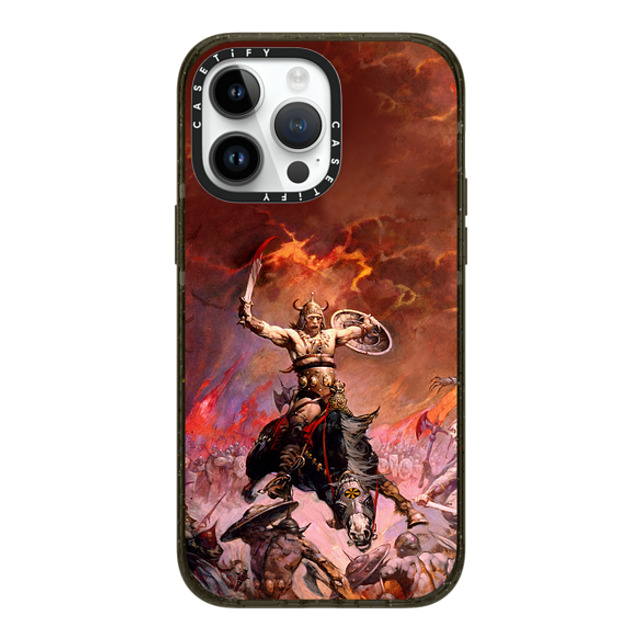 Frazetta Girls x CASETiFY iPhone 14 Pro Max ケース ブラック インパクトケース MagSafe対応 Conan The Conqueror by Frazetta Girls