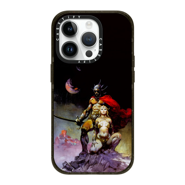 Frazetta Girls x CASETiFY iPhone 14 Pro ケース ブラック インパクトケース MagSafe対応 Mastermind of Mars by Frazetta Girls