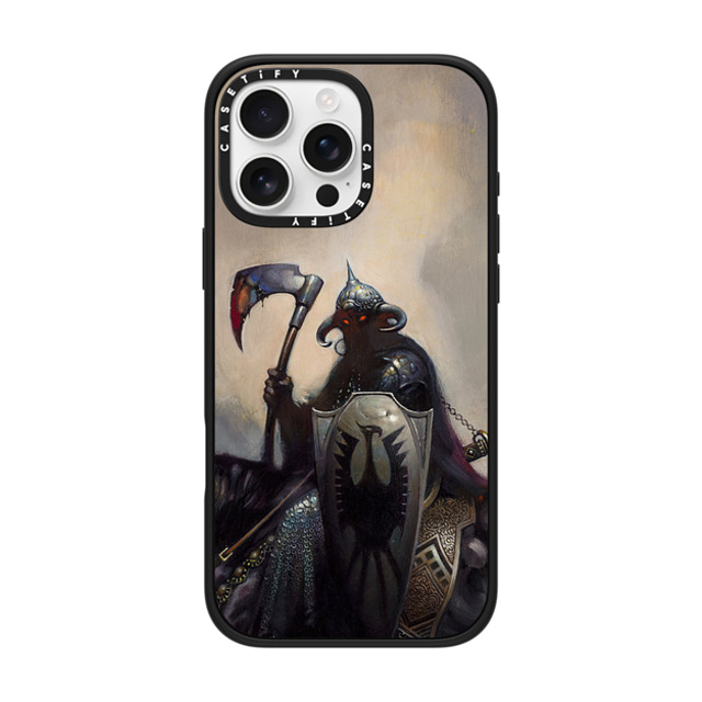 Frazetta Girls x CASETiFY iPhone 16 Pro Max ケース マットブラック インパクトケース MagSafe対応 Death Dealer I by Frazetta Girls