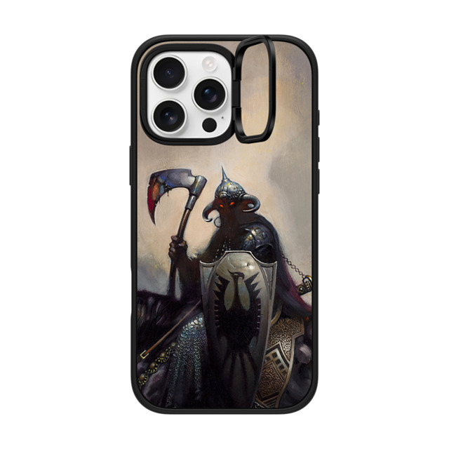 Frazetta Girls x CASETiFY iPhone 16 Pro Max ケース マットブラック インパクトリングスタンドケース MagSafe対応 Death Dealer I by Frazetta Girls