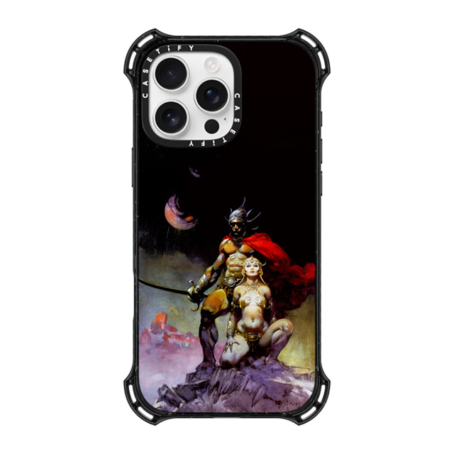 Frazetta Girls x CASETiFY iPhone 16 Pro Max ケース ブラック バウンスケース Mastermind of Mars by Frazetta Girls