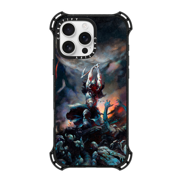 Frazetta Girls x CASETiFY iPhone 16 Pro Max ケース ブラック バウンスケース Death Dealer II by Frazetta Girls