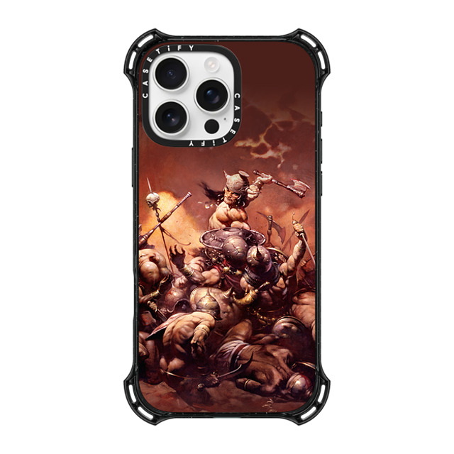 Frazetta Girls x CASETiFY iPhone 16 Pro Max ケース ブラック バウンスケース Conan The Destroyer by Frazetta Girls