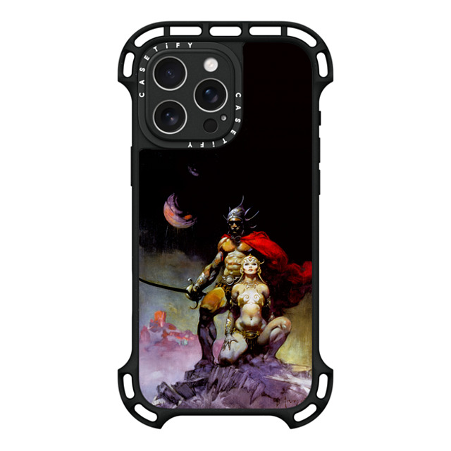 Frazetta Girls x CASETiFY iPhone 16 Pro Max ケース ブラック ウルトラ バウンスケース MagSafe対応 Mastermind of Mars by Frazetta Girls