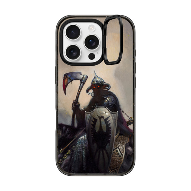 Frazetta Girls x CASETiFY iPhone 16 Pro ケース ブラック インパクトリングスタンドケース MagSafe対応 Death Dealer I by Frazetta Girls