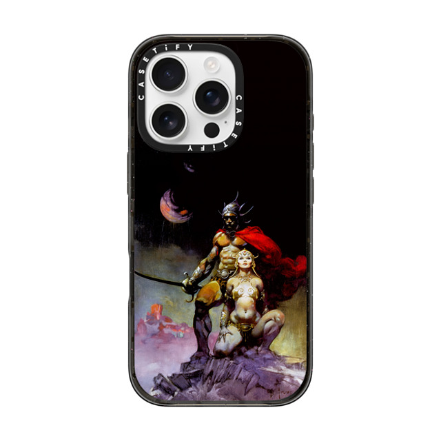 Frazetta Girls x CASETiFY iPhone 16 Pro ケース ブラック インパクトケース MagSafe対応 Mastermind of Mars by Frazetta Girls