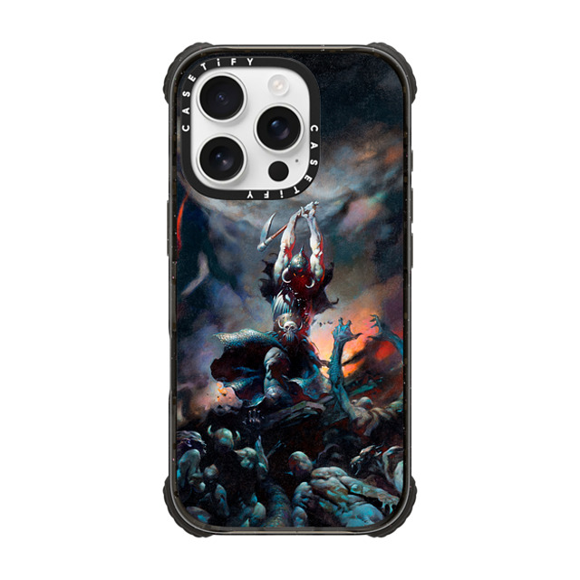 Frazetta Girls x CASETiFY iPhone 16 Pro ケース Skull,Anime ブラック ウルトラ インパクトケース MagSafe 対応 Death Dealer II by Frazetta Girls Father's Day Frazetta Girls x CASETiFY iPhone 16 Pro ケース Skull,Anime ブラック ウルトラ インパクトケース MagSafe 対応 Death Dealer II by Frazetta Girls Father's Day