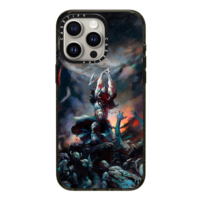 Frazetta Girls x CASETiFY iPhone 15 Pro Max ケース ブラック インパクトケース Death Dealer II by Frazetta Girls