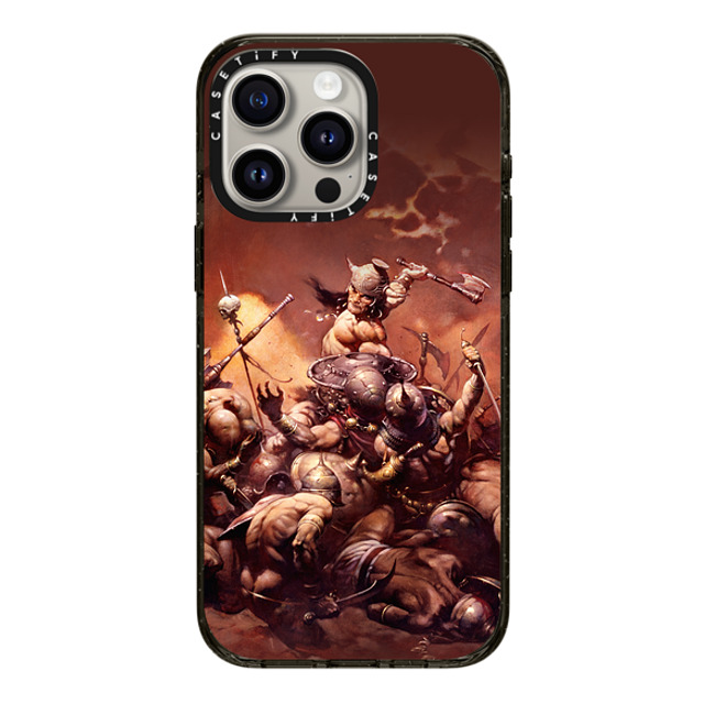 Frazetta Girls x CASETiFY iPhone 15 Pro Max ケース ブラック インパクトケース MagSafe対応 Conan The Destroyer by Frazetta Girls