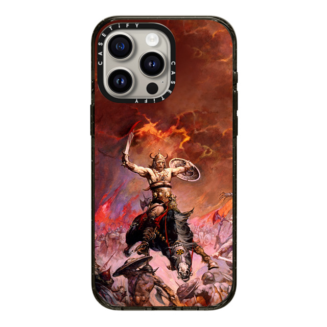 Frazetta Girls x CASETiFY iPhone 15 Pro Max ケース ブラック インパクトケース Conan The Conqueror by Frazetta Girls