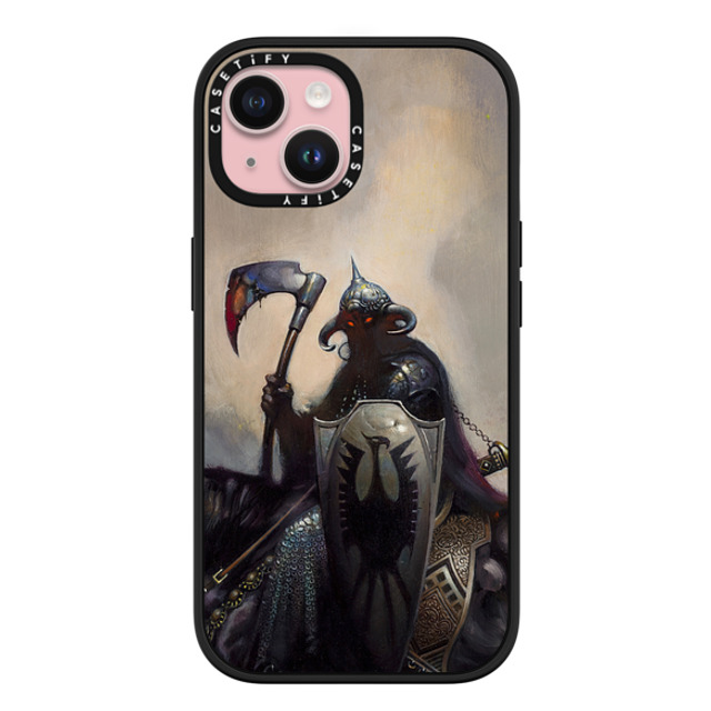 Frazetta Girls x CASETiFY iPhone 15 ケース マットブラック インパクトケース MagSafe対応 Death Dealer I by Frazetta Girls