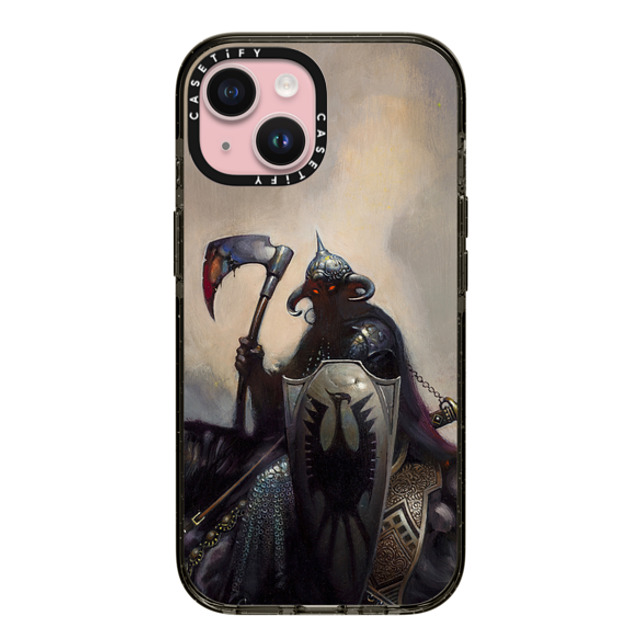 Frazetta Girls x CASETiFY iPhone 15 ケース ブラック インパクトケース Death Dealer I by Frazetta Girls