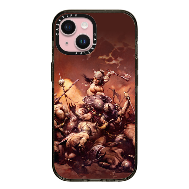 Frazetta Girls x CASETiFY iPhone 15 ケース ブラック インパクトケース Conan The Destroyer by Frazetta Girls