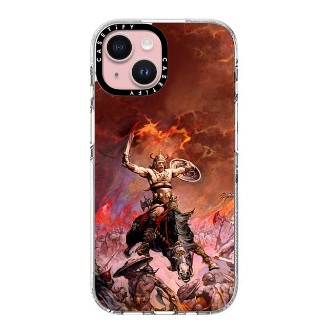 Frazetta Girls x CASETiFY iPhone 15 ケース クリア クリア ケース MagSafe対応 Conan The Conqueror by Frazetta Girls