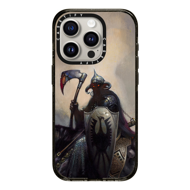 Frazetta Girls x CASETiFY iPhone 15 Pro ケース ブラック インパクトケース MagSafe対応 Death Dealer I by Frazetta Girls