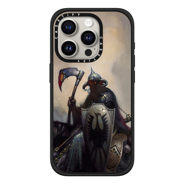 Frazetta Girls x CASETiFY iPhone 15 Pro ケース マットブラック インパクトケース MagSafe対応 Death Dealer I by Frazetta Girls