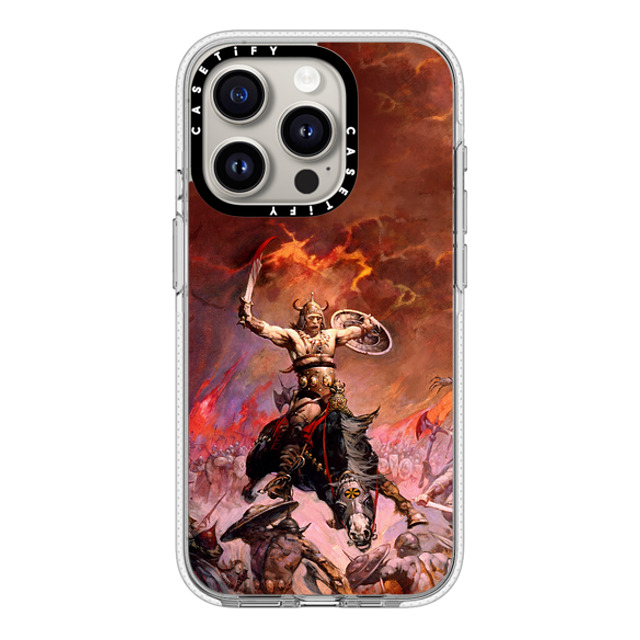 Frazetta Girls x CASETiFY iPhone 15 Pro ケース クリア クリア ケース MagSafe対応 Conan The Conqueror by Frazetta Girls