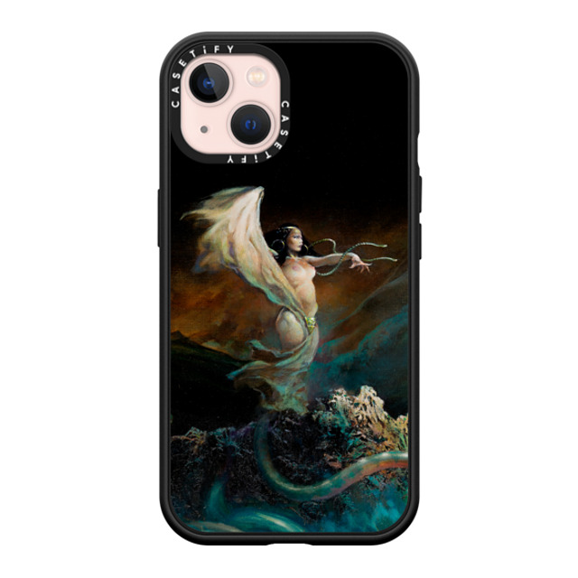 Frazetta Girls x CASETiFY iPhone 13 ケース マットブラック インパクトケース MagSafe対応 Sea Witch by Frazetta Girls