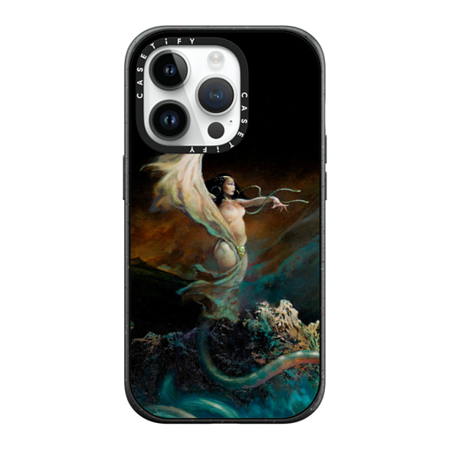 Frazetta Girls x CASETiFY iPhone 14 Pro ケース マットブラック インパクトケース MagSafe対応 Sea Witch by Frazetta Girls