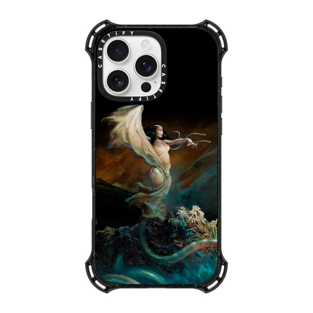 Frazetta Girls x CASETiFY iPhone 16 Pro Max ケース ブラック バウンスケース Sea Witch by Frazetta Girls