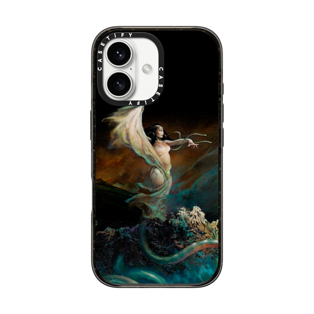 Frazetta Girls x CASETiFY iPhone 16 ケース ブラック インパクトケース Sea Witch by Frazetta Girls