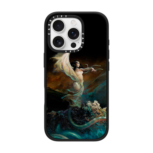 Frazetta Girls x CASETiFY iPhone 16 Pro ケース マットブラック インパクトケース Sea Witch by Frazetta Girls