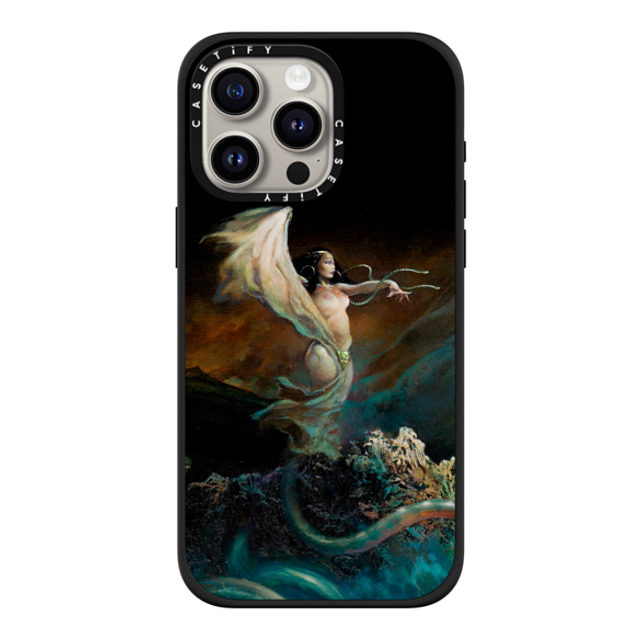 Frazetta Girls x CASETiFY iPhone 15 Pro Max ケース マットブラック インパクトケース MagSafe対応 Sea Witch by Frazetta Girls