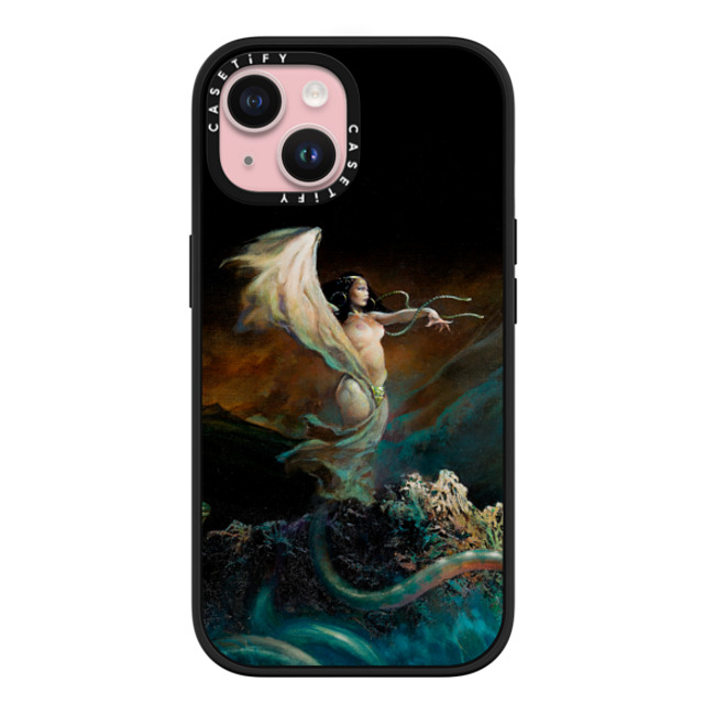 Frazetta Girls x CASETiFY iPhone 15 ケース マットブラック インパクトケース MagSafe対応 Sea Witch by Frazetta Girls