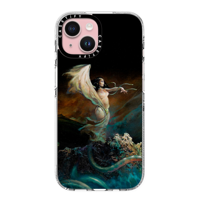 Frazetta Girls x CASETiFY iPhone 15 ケース クリア クリア ケース MagSafe対応 Sea Witch by Frazetta Girls