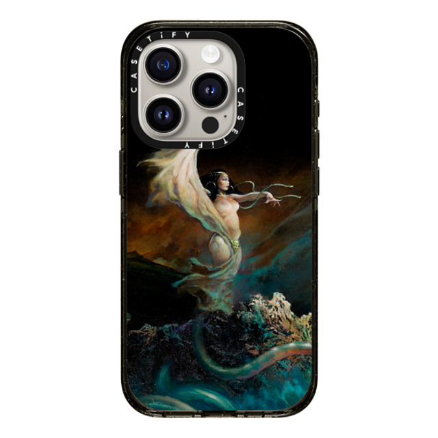 Frazetta Girls x CASETiFY iPhone 15 Pro ケース ブラック インパクトケース Sea Witch by Frazetta Girls