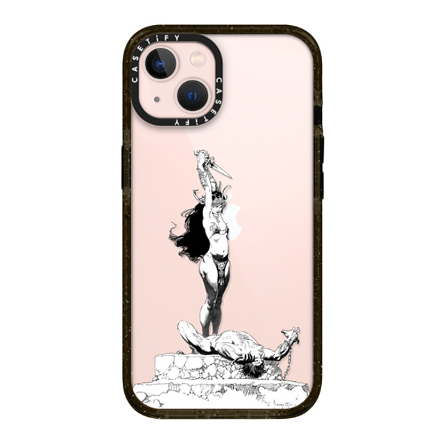 Frazetta Girls x CASETiFY iPhone 13 ケース ブラック インパクトケース Girl with Dagger by Frazetta Girls